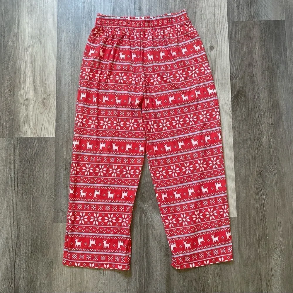 Cat & Jack Pajama Pants Red White Holiday Medium Boys